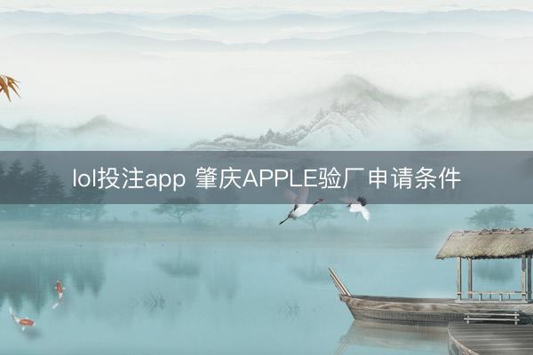 lol投注app 肇庆APPLE验厂申请条件