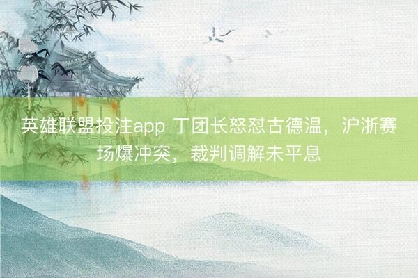 英雄联盟投注app 丁团长怒怼古德温，沪浙赛场爆冲突，裁判调解未平息