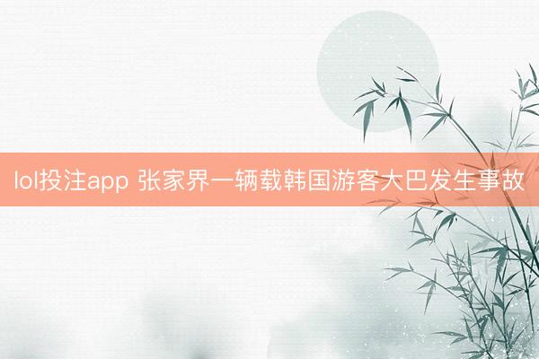 lol投注app 张家界一辆载韩国游客大巴发生事故