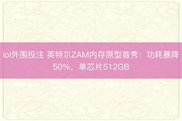 lol外围投注 英特尔ZAM内存原型首秀：功耗暴降50%，单芯片512GB