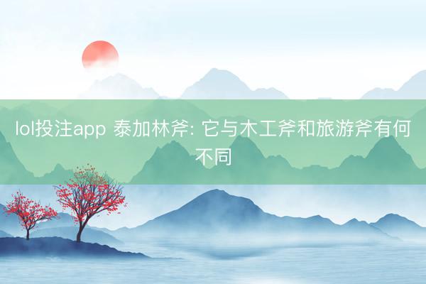 lol投注app 泰加林斧: 它与木工斧和旅游斧有何不同
