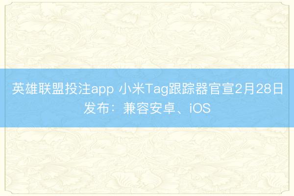 英雄联盟投注app 小米Tag跟踪器官宣2月28日发布：兼容安卓、iOS