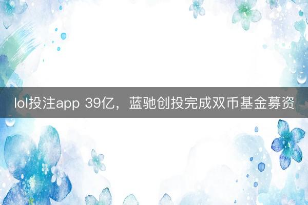 lol投注app 39亿，蓝驰创投完成双币基金募资