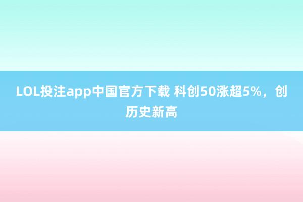 LOL投注app中国官方下载 科创50涨超5%,创历史新高