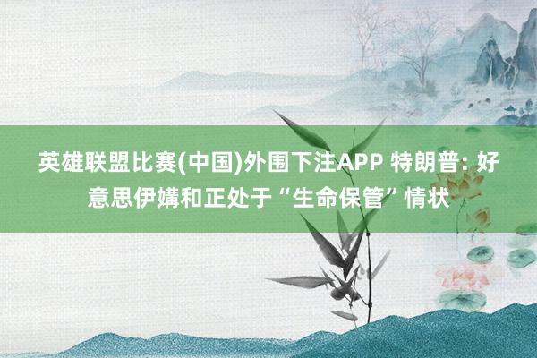 英雄联盟比赛(中国)外围下注APP 特朗普: 好意思伊媾和正处于“生命保管”情状