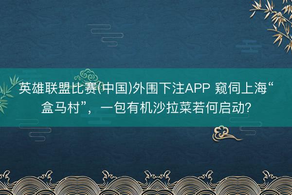 英雄联盟比赛(中国)外围下注APP 窥伺上海“盒马村”,一包有机沙拉菜若何启动?